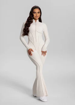 Ausgestellter Catsuit mit geschlossenem Rücken