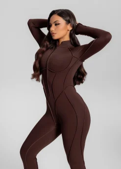 Ausgestellter Catsuit mit geschlossenem Rücken