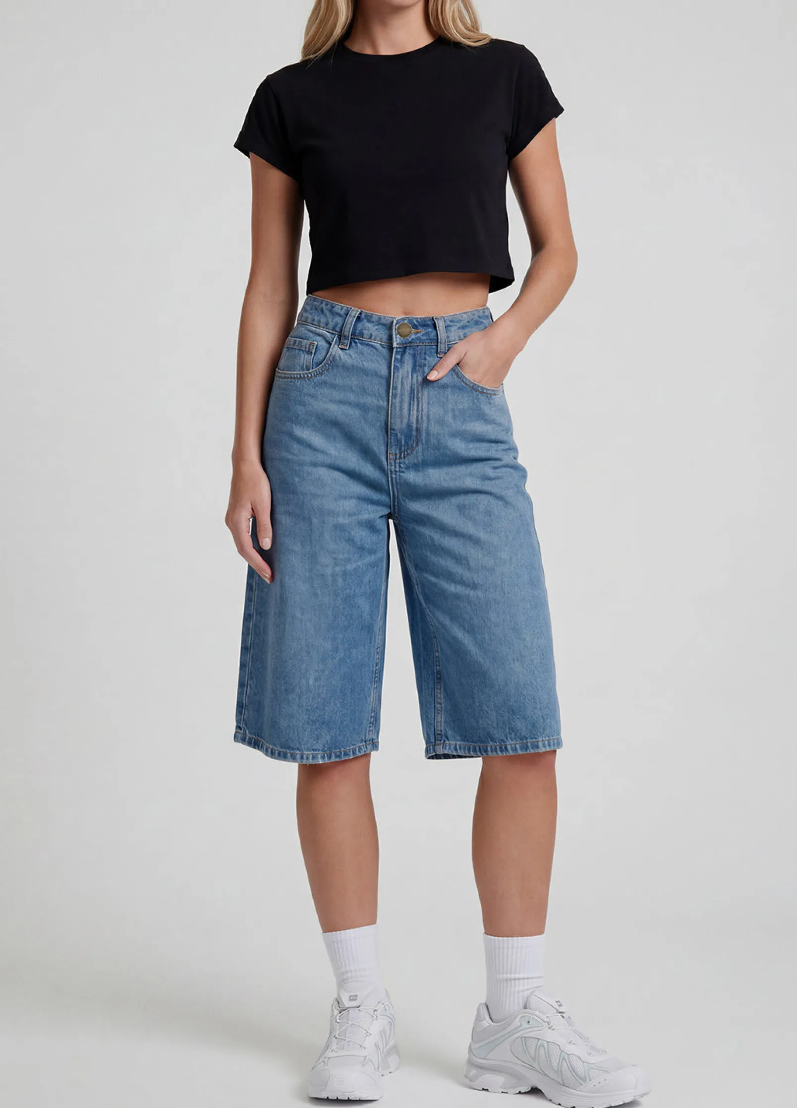 Baggy Denim-Bermudashorts