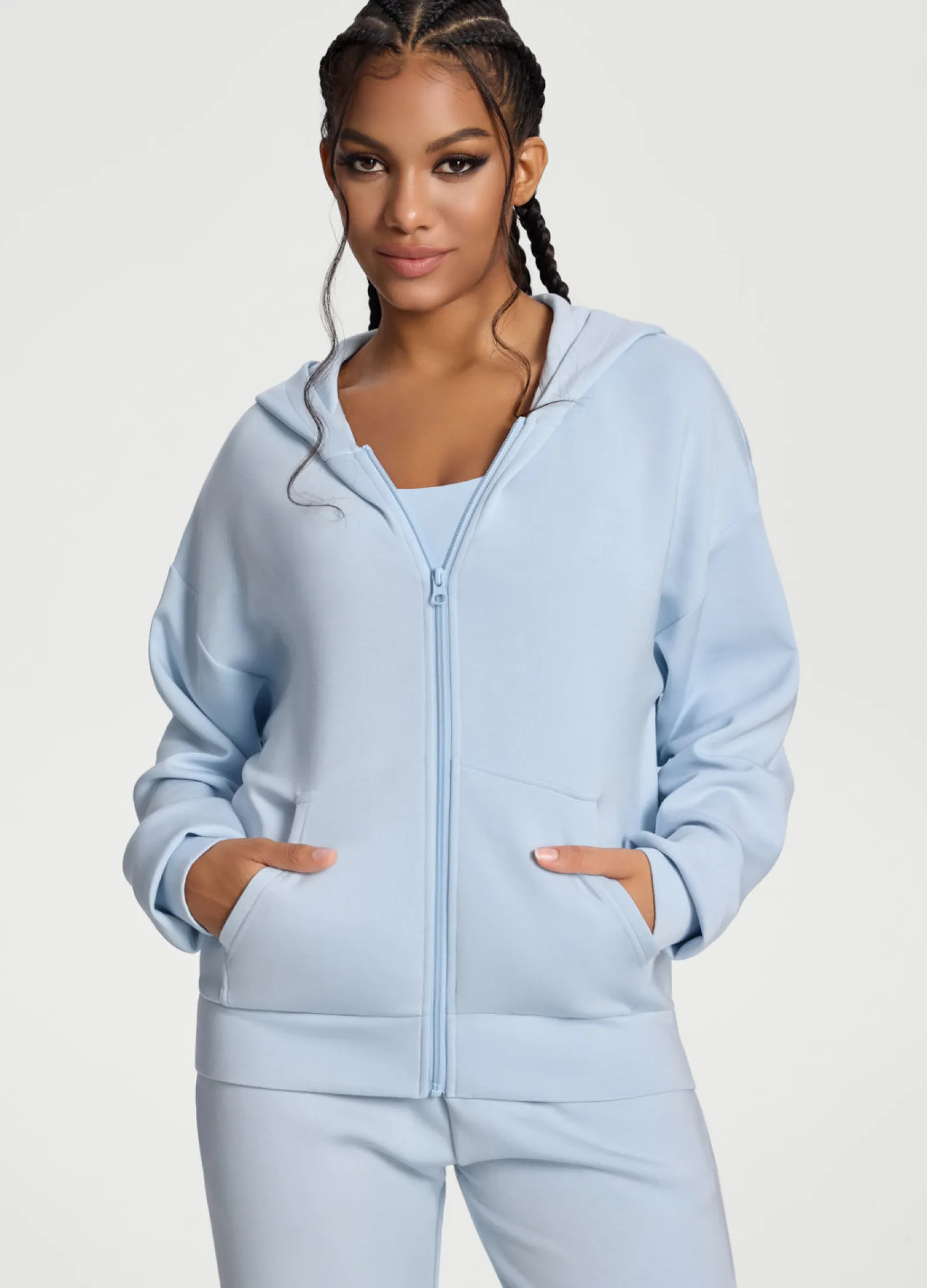 Übergroßer Zip-Up-Hoodie