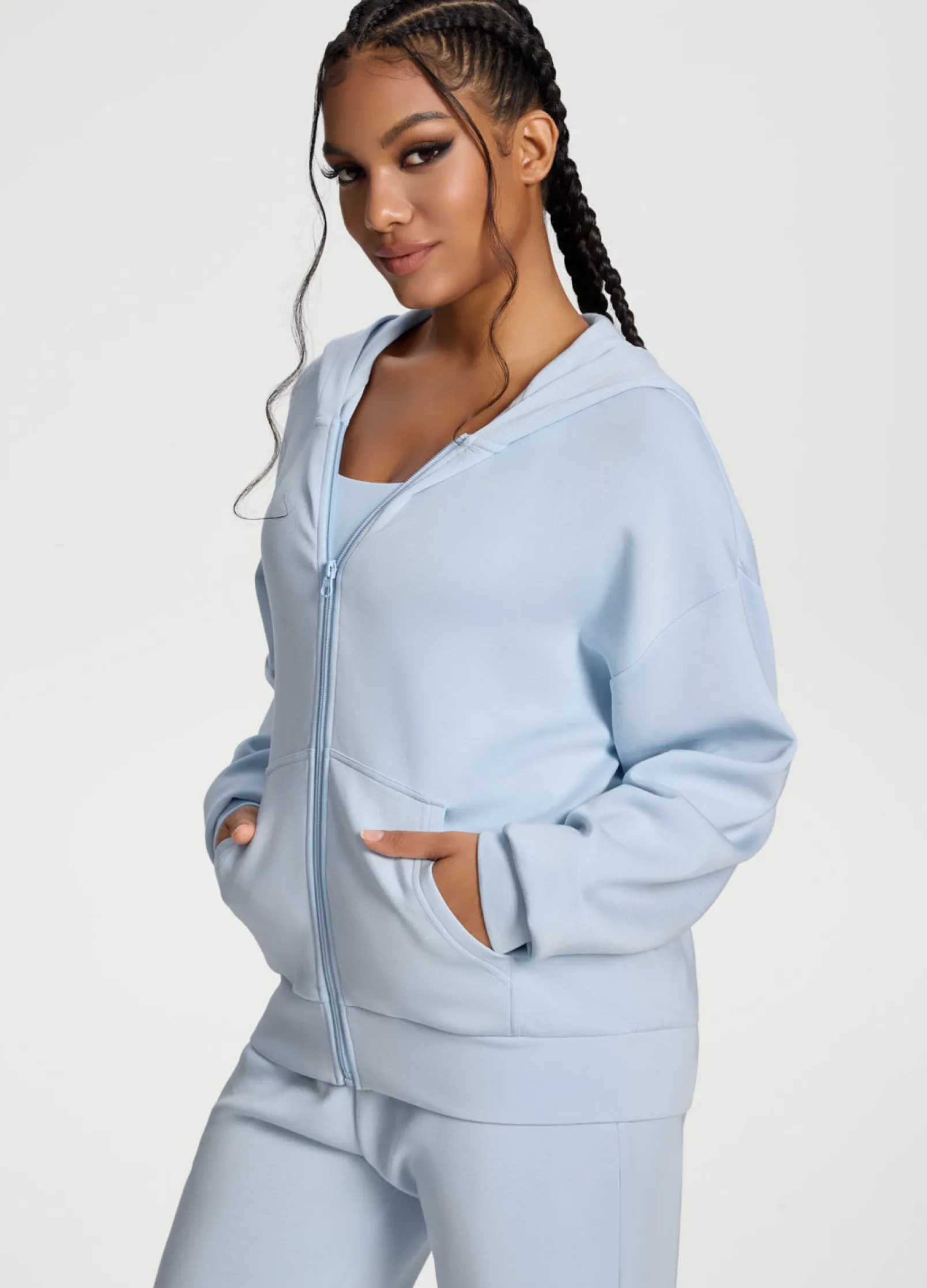 Übergroßer Zip-Up-Hoodie