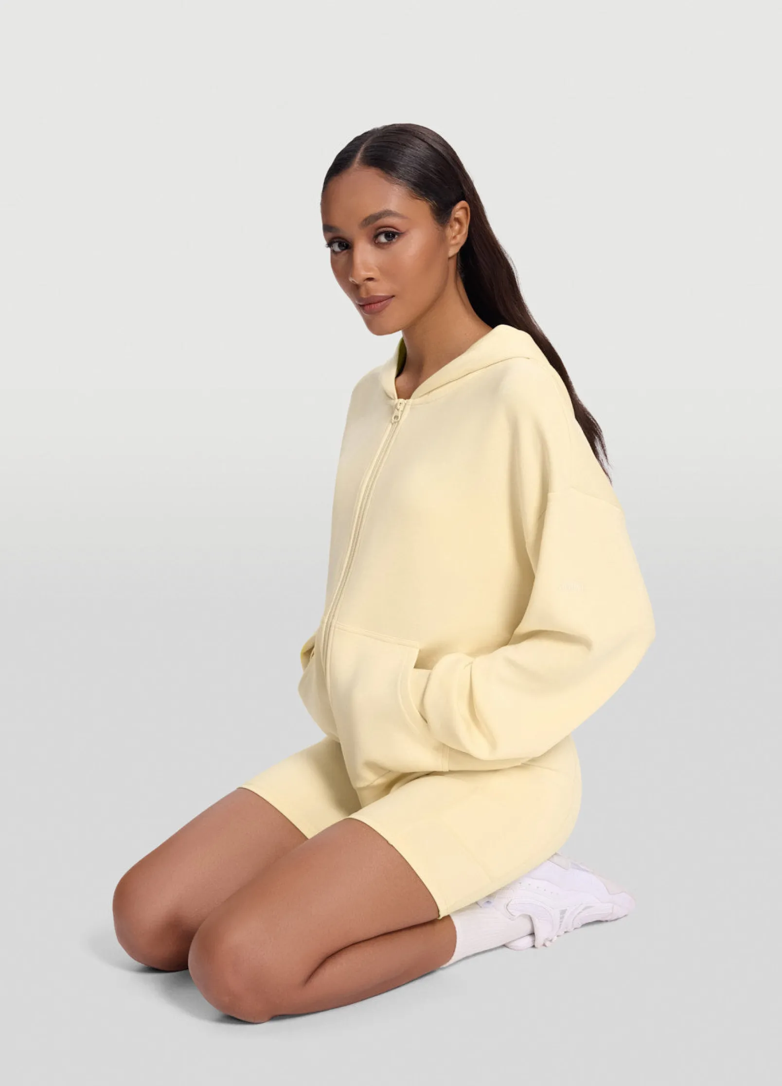 Übergroßer Zip-Up-Hoodie