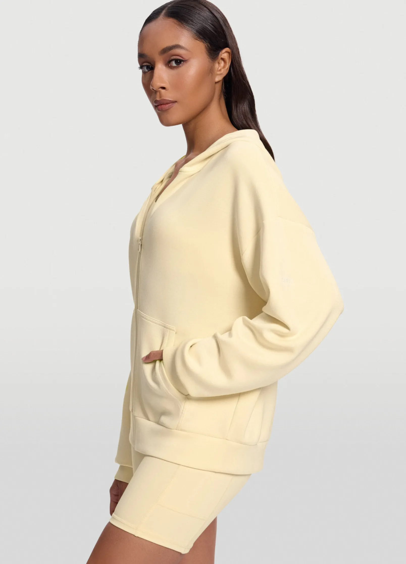 Übergroßer Zip-Up-Hoodie