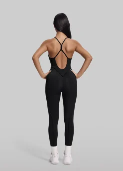 Catsuit mit überkreuzten Trägern