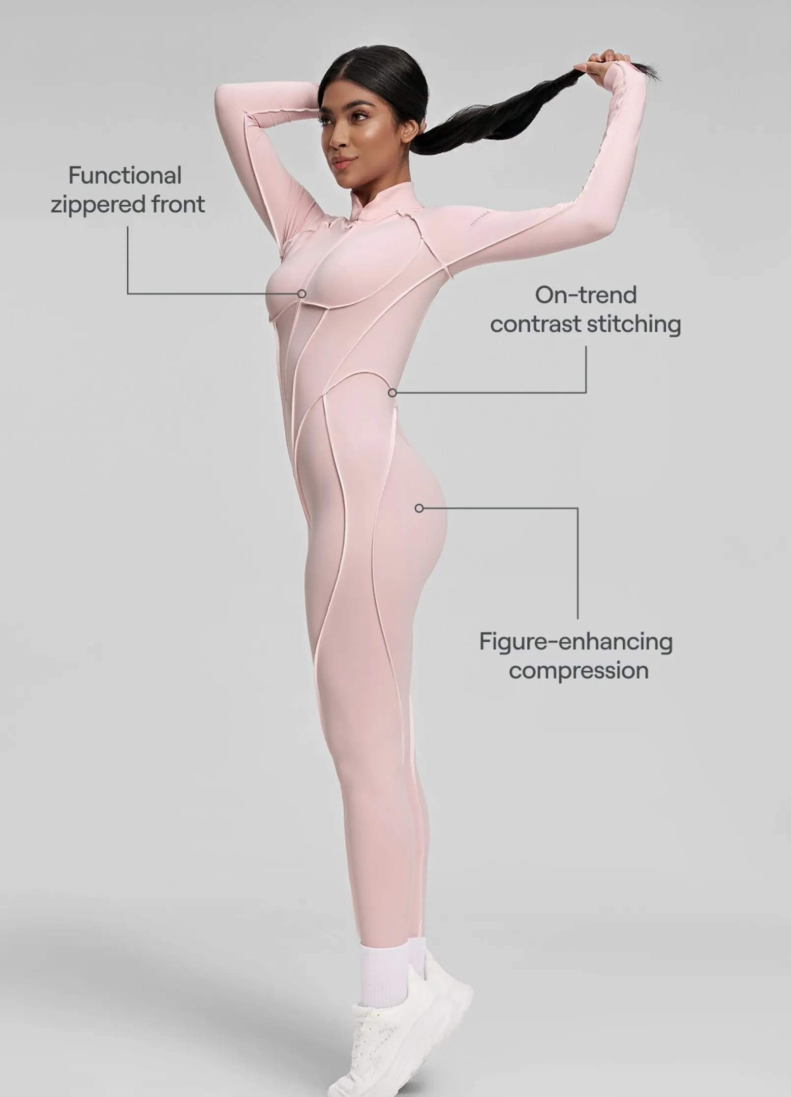 Catsuit mit Konturnähten