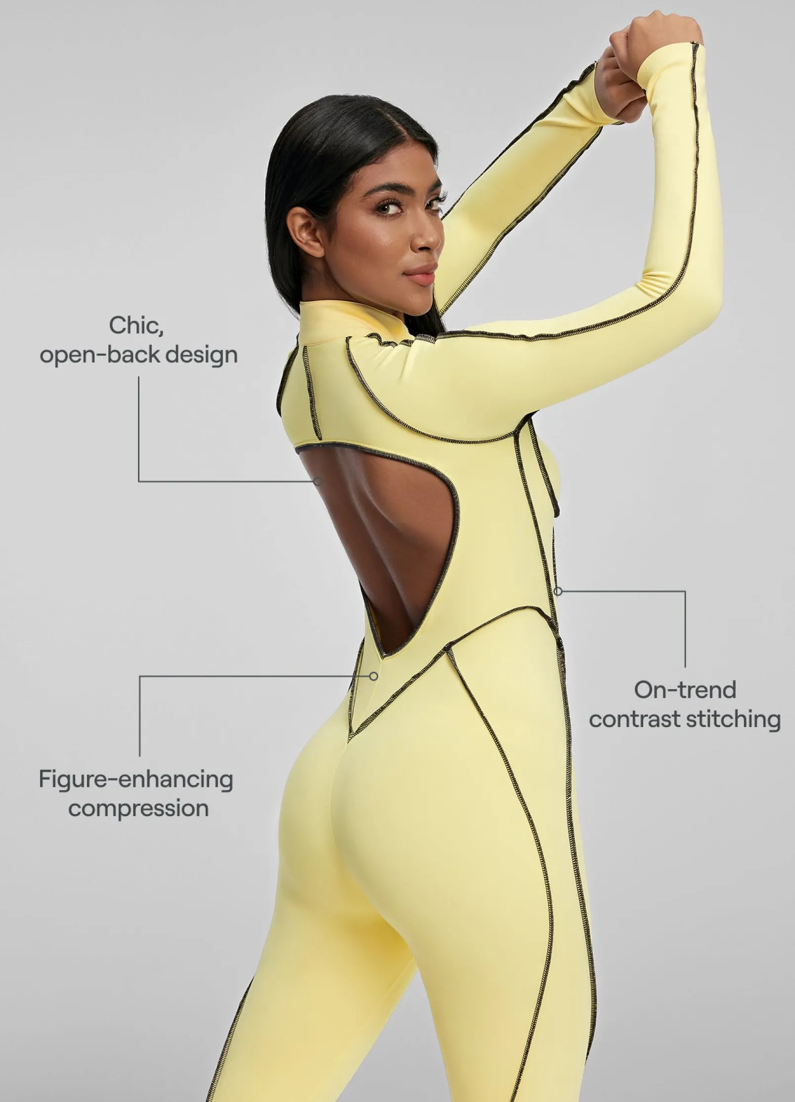 Catsuit mit Konturnähten