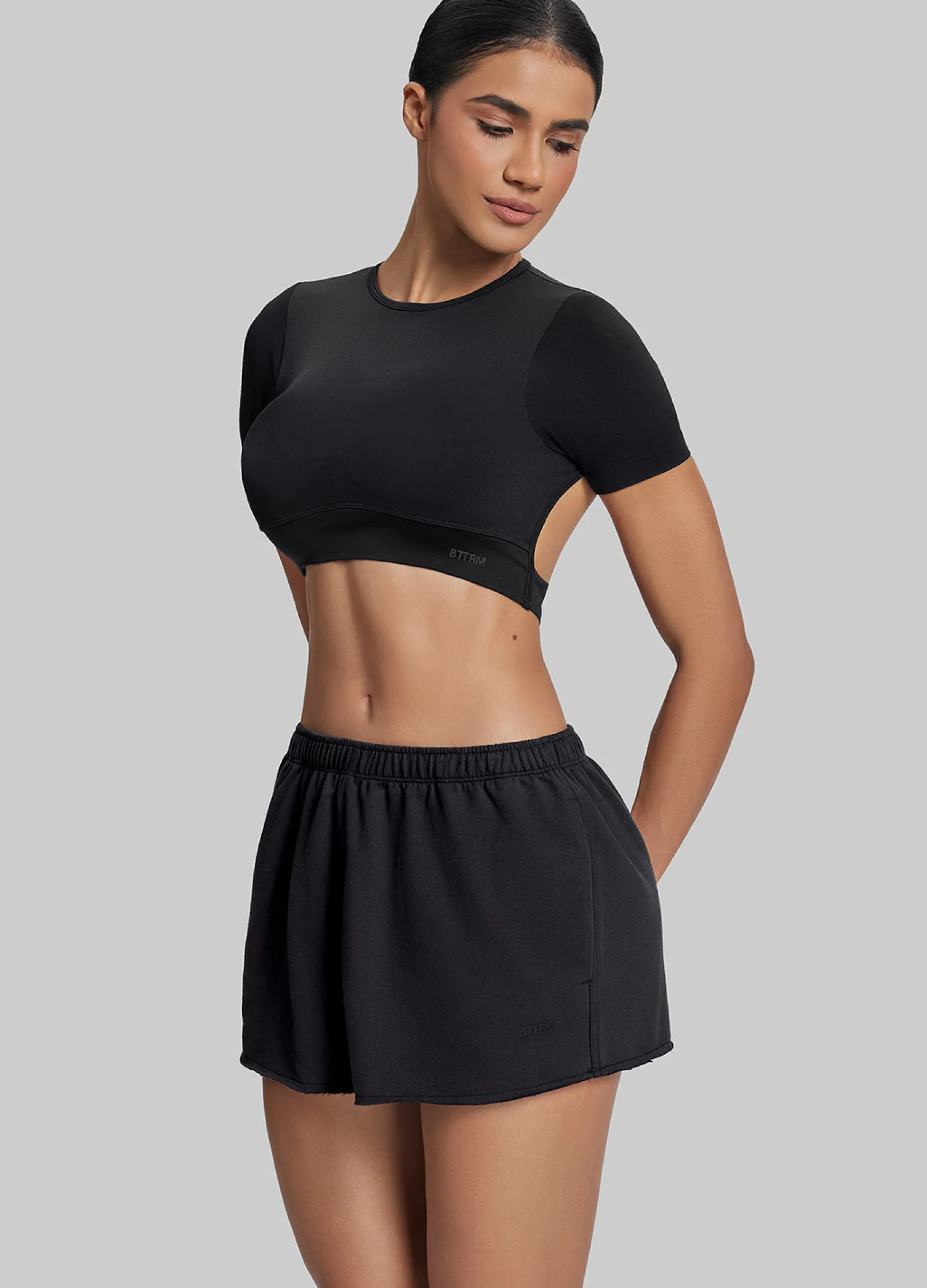 Comfy Mid-Thigh Stretchy Waist French Terry Jersey Shorts
