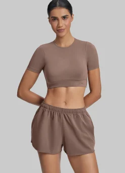 Comfy Mid-Thigh Stretchy Waist French Terry Jersey Shorts
