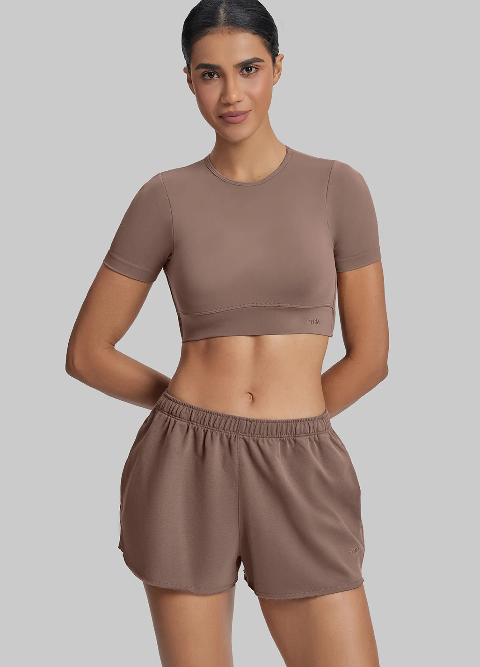 Comfy Mid-Thigh Stretchy Waist French Terry Jersey Shorts