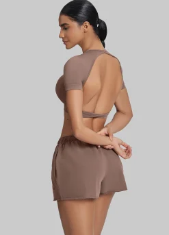 Comfy Mid-Thigh Stretchy Waist French Terry Jersey Shorts
