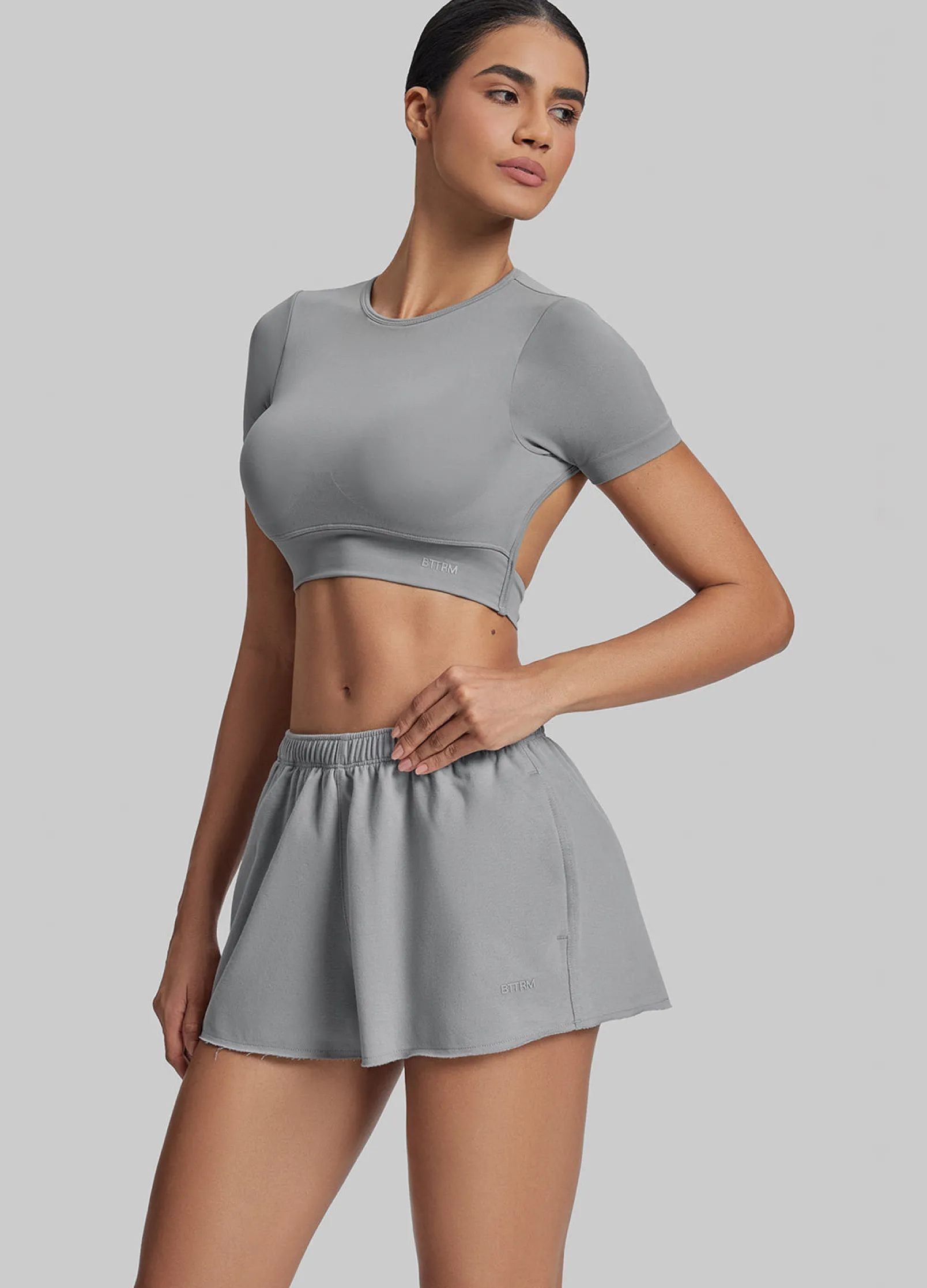 Comfy Mid-Thigh Stretchy Waist French Terry Jersey Shorts