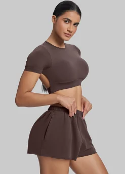 Comfy Mid-Thigh Stretchy Waist French Terry Jersey Shorts