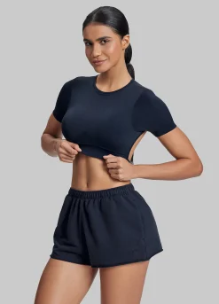 Comfy Mid-Thigh Stretchy Waist French Terry Jersey Shorts
