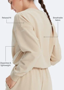 Cropped Sweatshirt mit Kordelzug