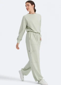Cropped Sweatshirt mit Kordelzug