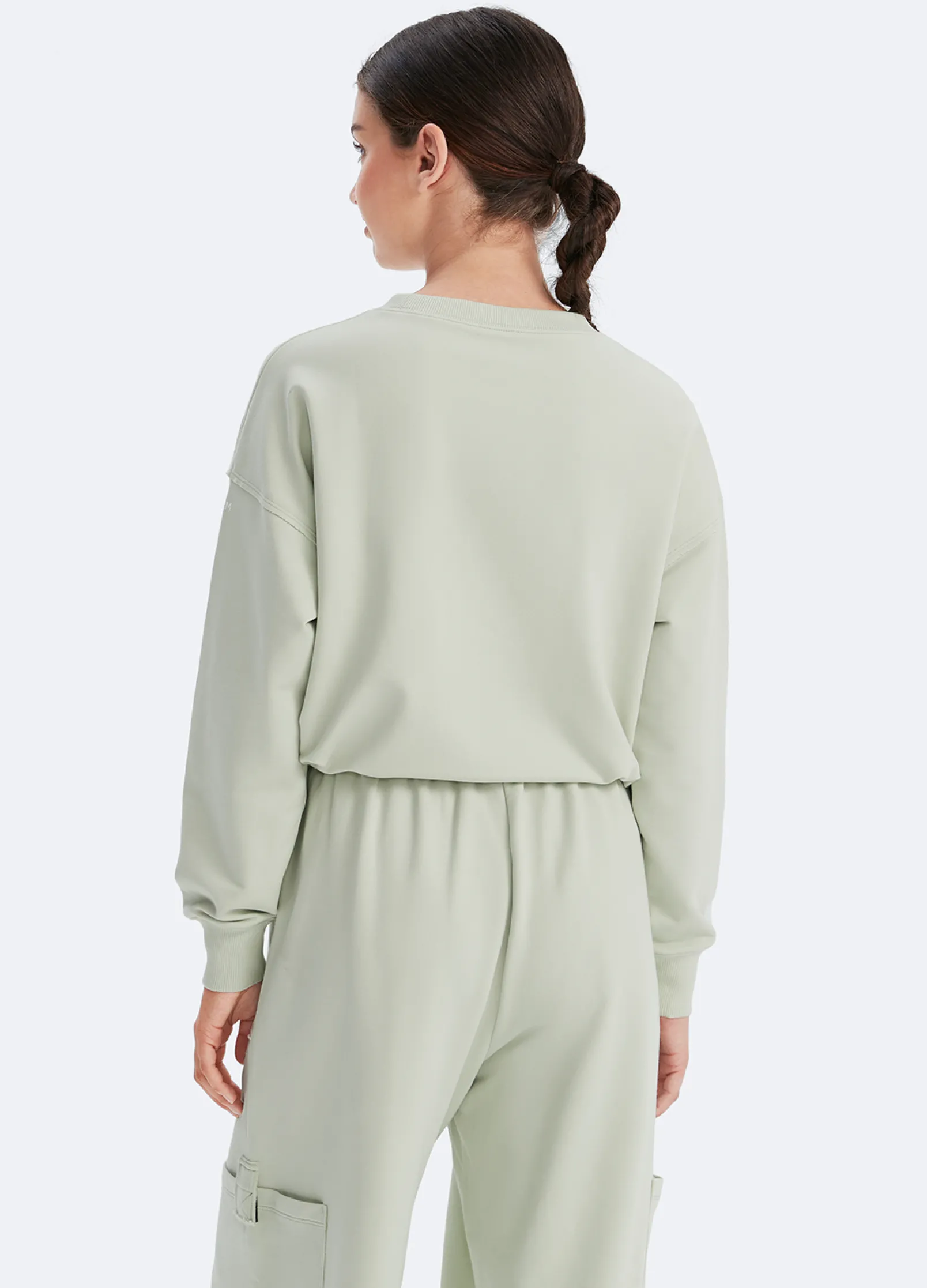 Cropped Sweatshirt mit Kordelzug