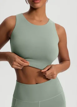 Cropped Tanktop mit hohem Ausschnitt