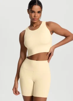 Cropped Tanktop mit hohem Ausschnitt