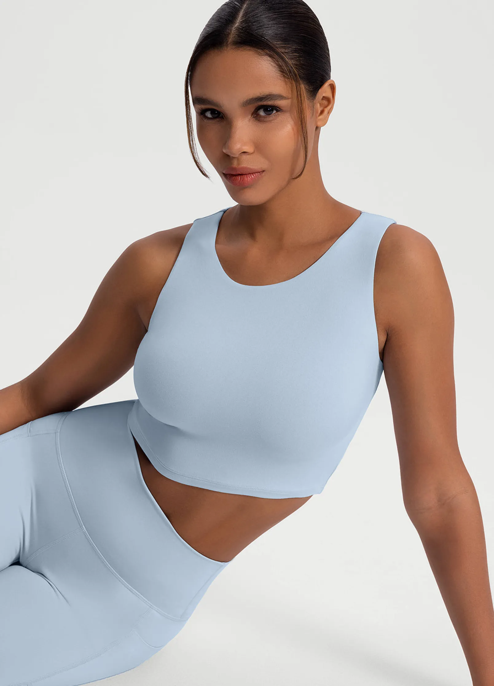 Cropped Tanktop mit hohem Ausschnitt