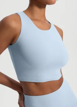 Cropped Tanktop mit hohem Ausschnitt