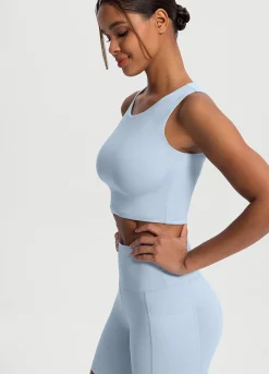 Cropped Tanktop mit hohem Ausschnitt
