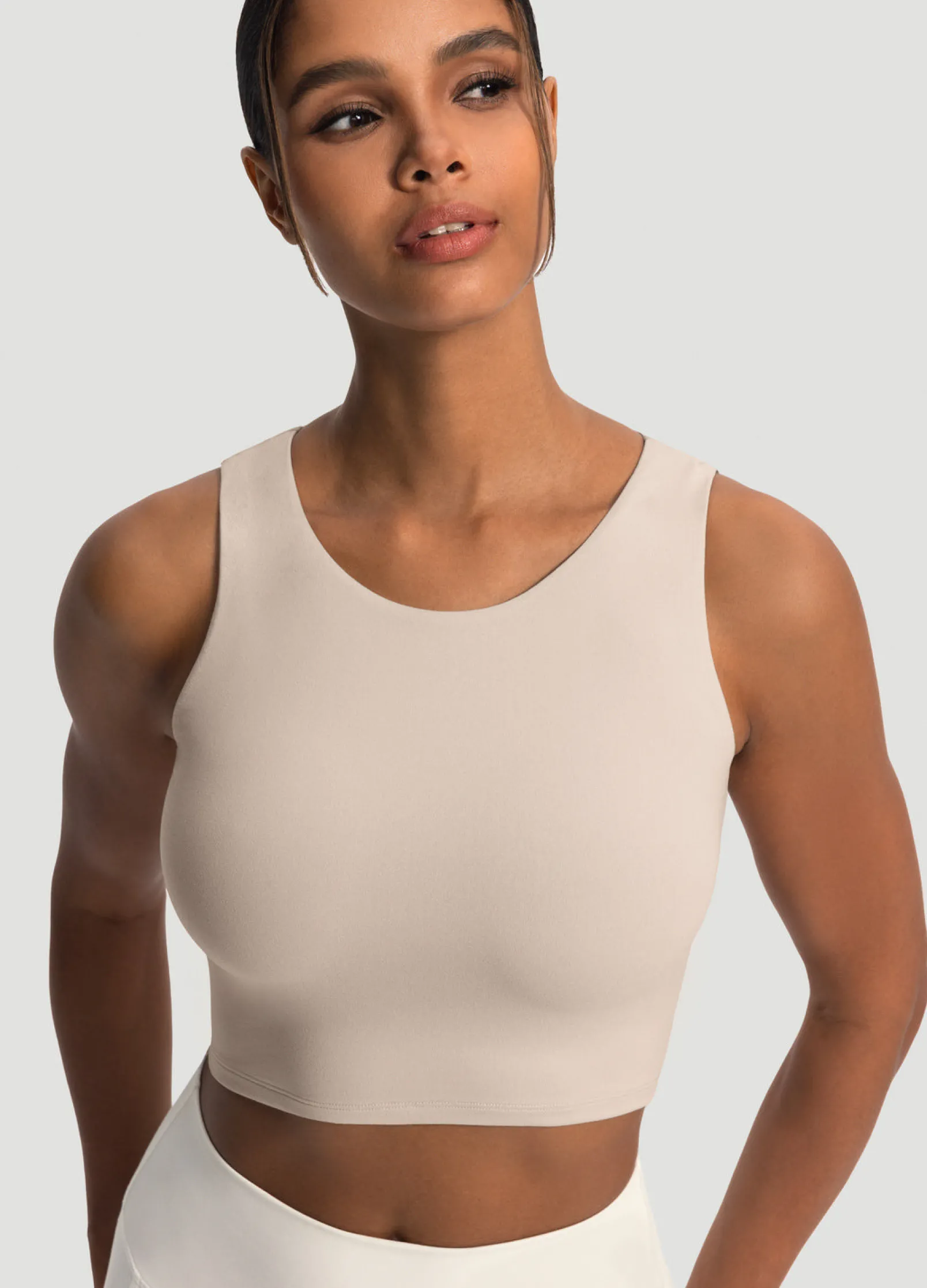 Cropped Tanktop mit hohem Ausschnitt