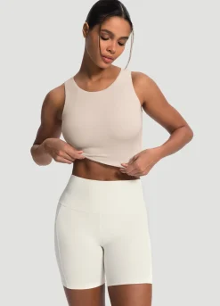 Cropped Tanktop mit hohem Ausschnitt