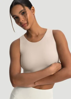 Cropped Tanktop mit hohem Ausschnitt