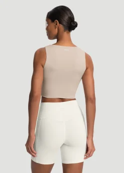Cropped Tanktop mit hohem Ausschnitt