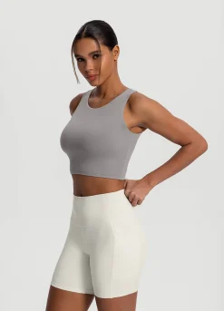 Cropped Tanktop mit hohem Ausschnitt