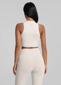 Cropped-Top mit hohem Halsausschnitt