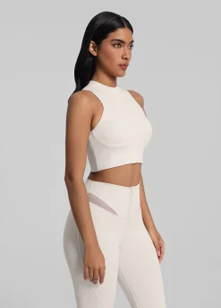 Cropped-Top mit hohem Halsausschnitt