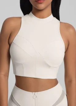 Cropped-Top mit hohem Halsausschnitt