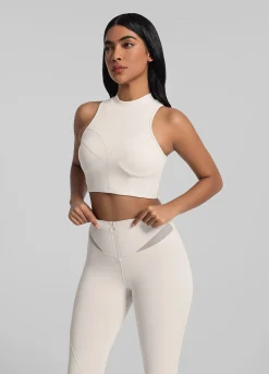 Cropped-Top mit hohem Halsausschnitt
