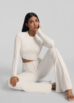 Cropped-Top mit langen Ärmeln