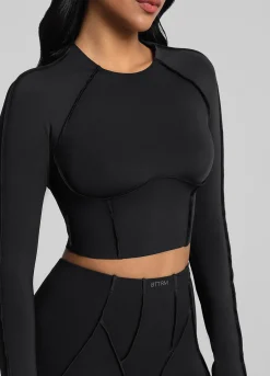 Cropped-Top mit langen Ärmeln