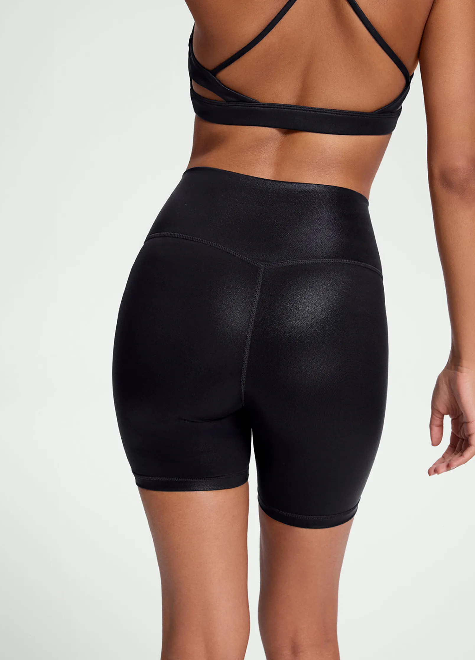 Faux Leather Bike Shorts