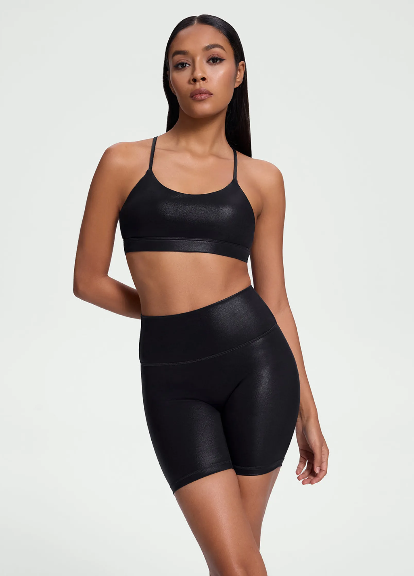Faux Leather Bike Shorts