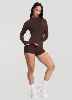 Figurbetonte Langarmjacke mit Reißverschluss