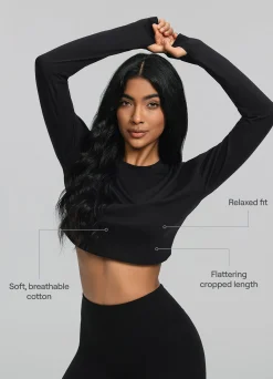 Gekürztes Langarmshirt
