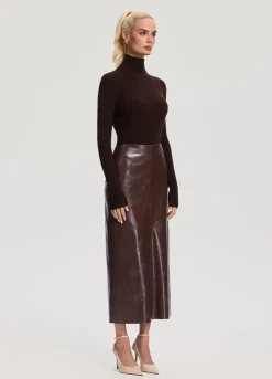 Gerippter Rollkragenpullover aus Wollmischung