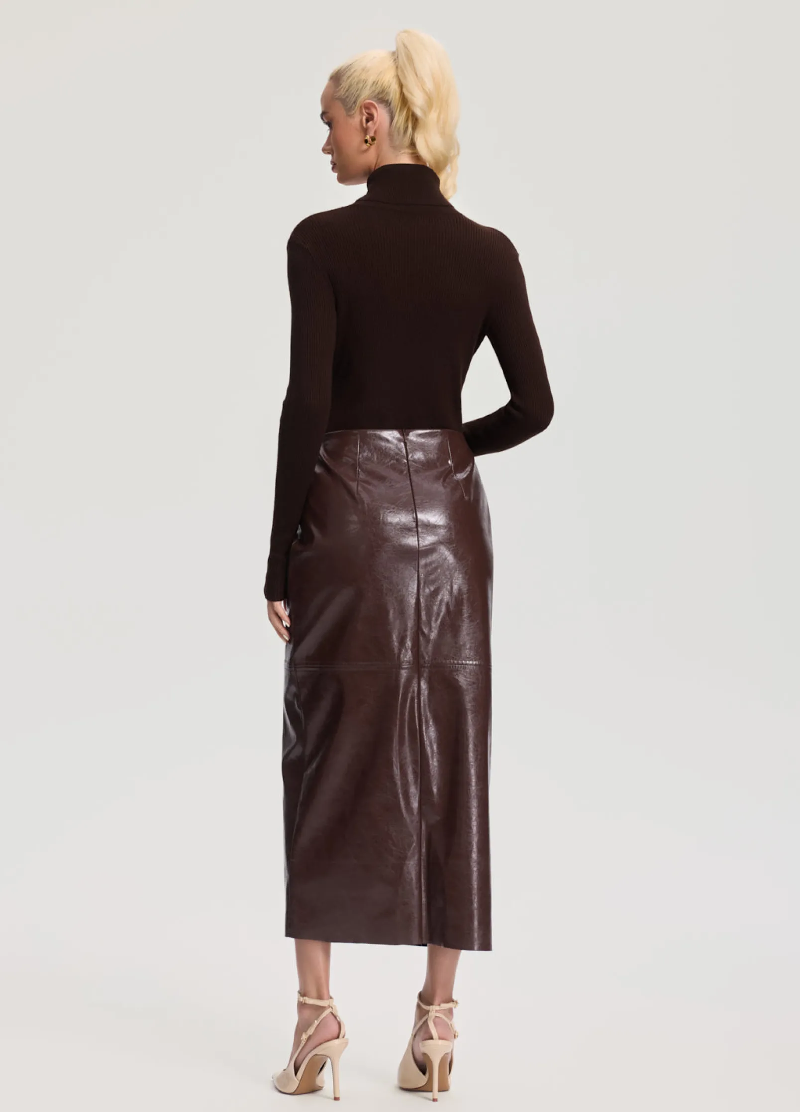 Gerippter Rollkragenpullover aus Wollmischung