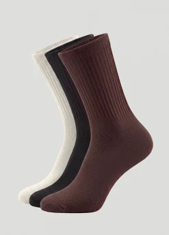 Gerippte Unisex-Socken, 3er-Pack