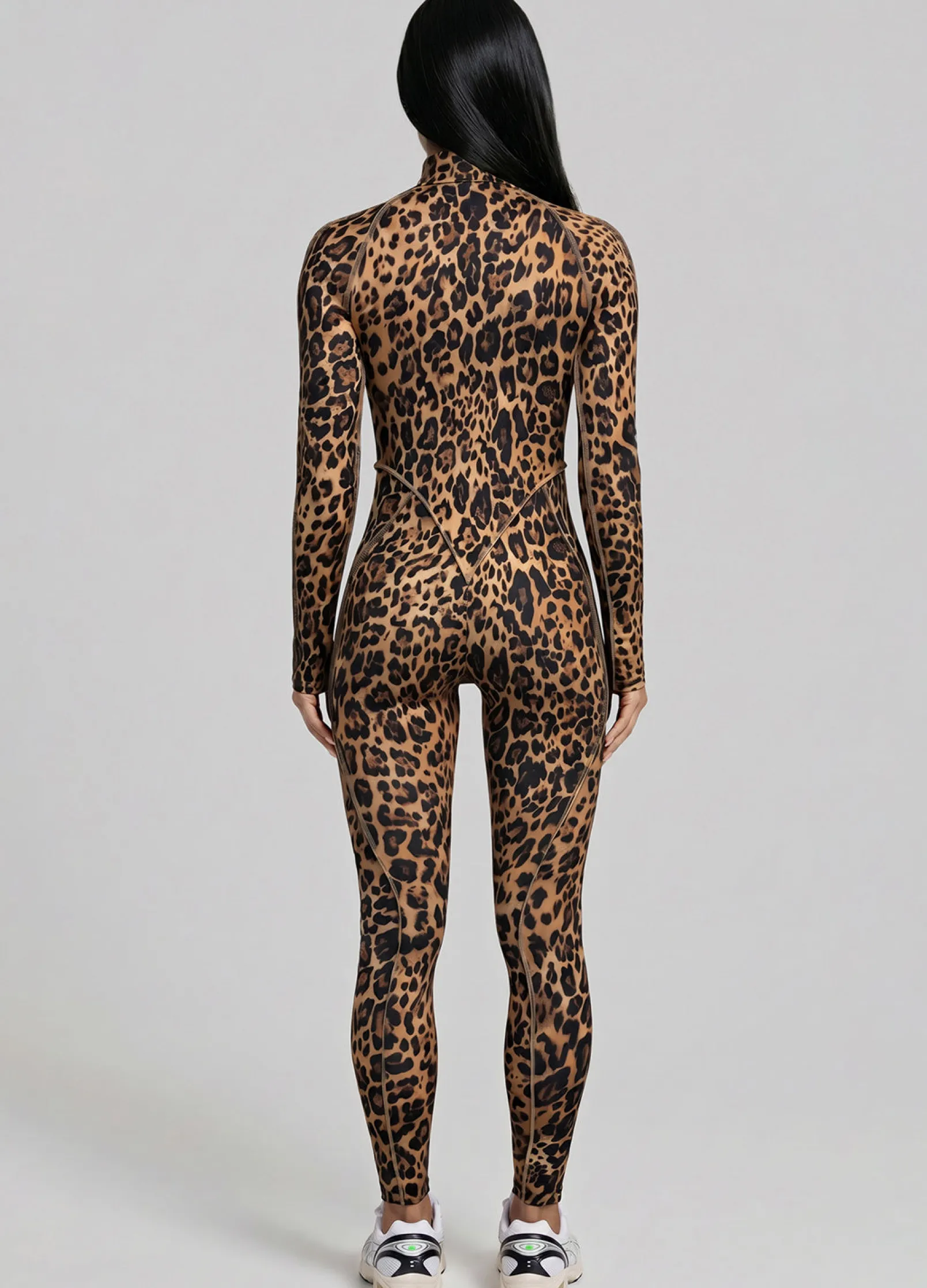 Golden Leopard Closed-Back Catsuit