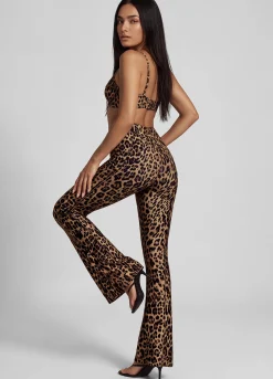 Golden Leopard Longline Flare Leggings