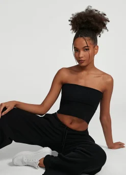 Grobstrick-Crop-Top