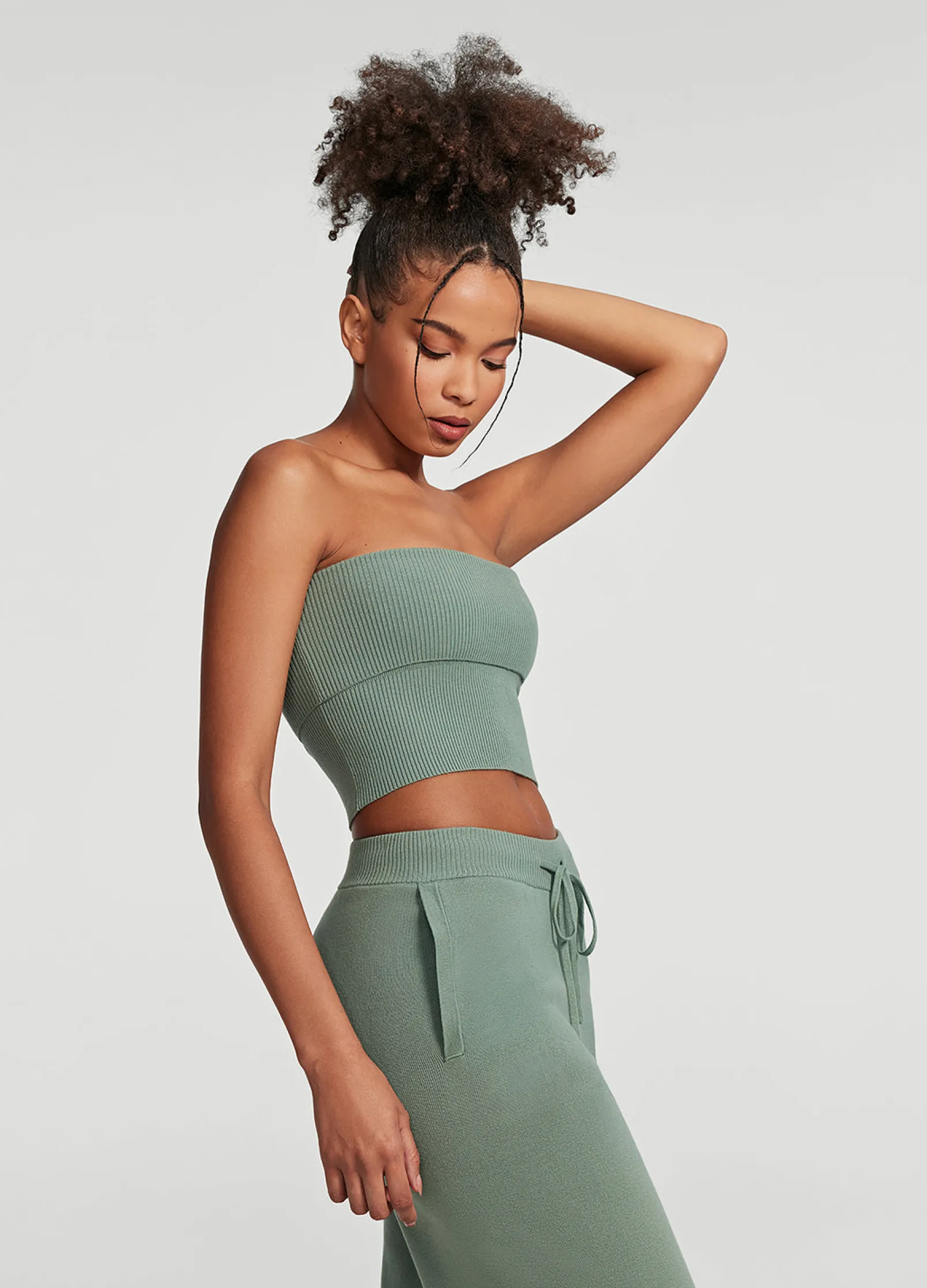 Grobstrick-Crop-Top