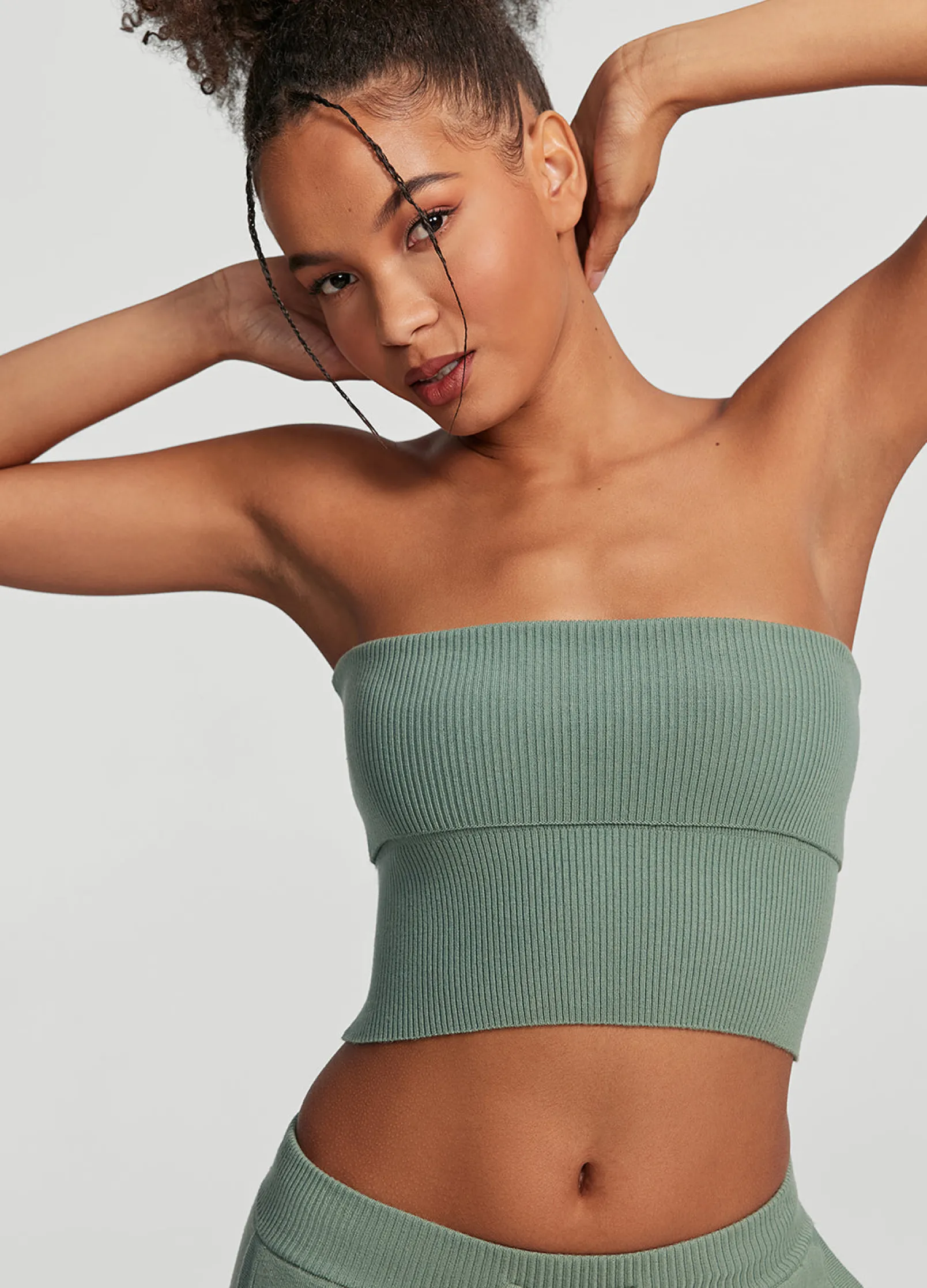 Grobstrick-Crop-Top