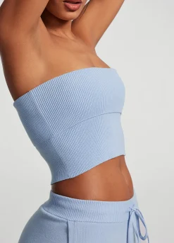 Grobstrick-Crop-Top