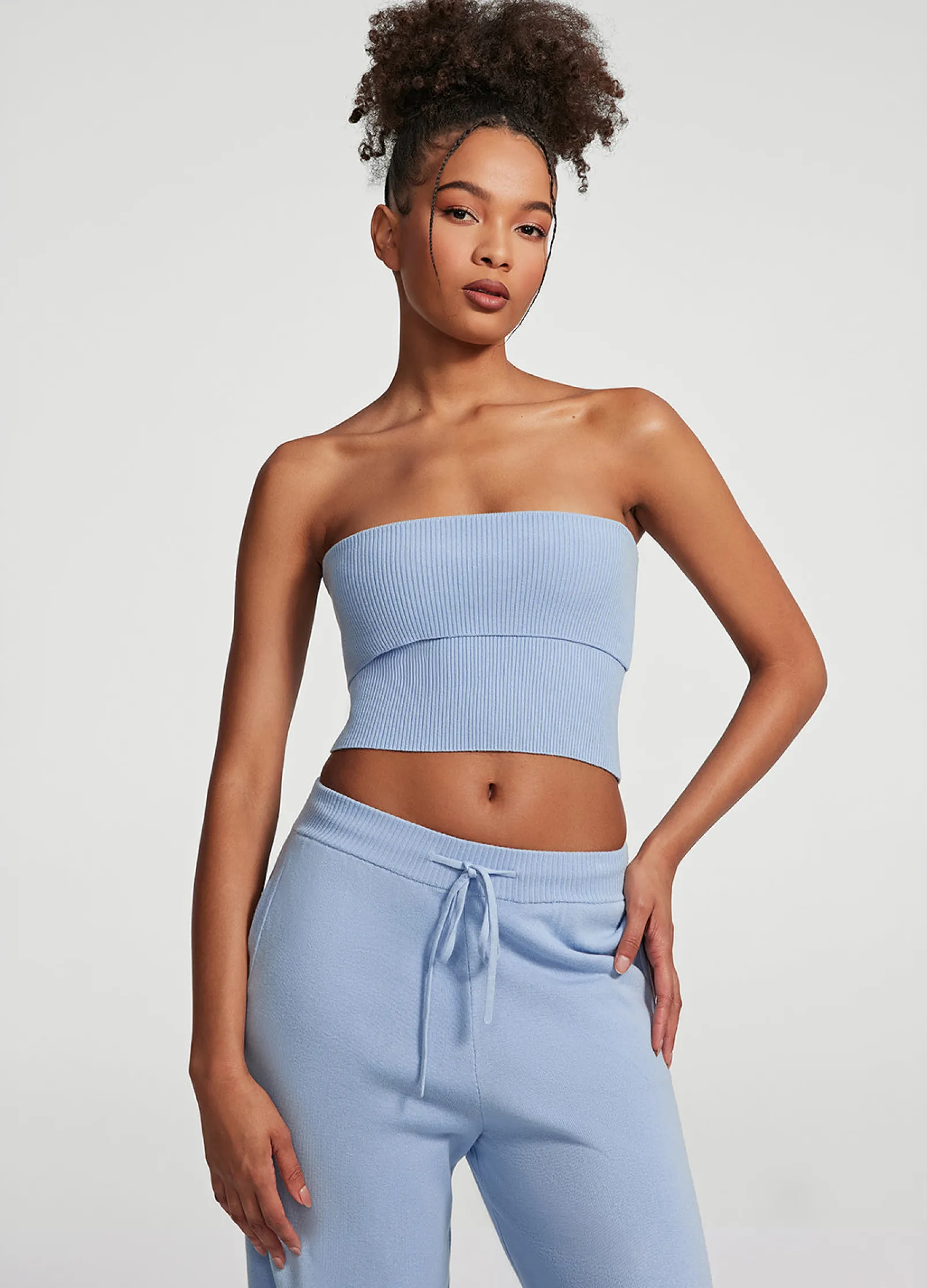 Grobstrick-Crop-Top